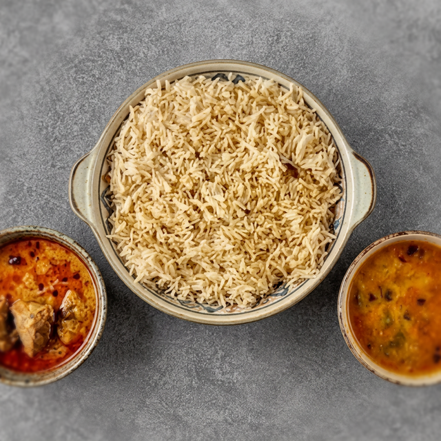 Bagara Rice, Daalcha, Mutton Khorma.